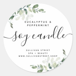 Eenvoudig Eucalyptus Greenery Soy Candle Label
