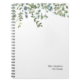 Eenvoudig Eucalyptus Greenery Teacher Gift Notitie Notitieboek
