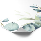 Eenvoudig Eucalyptus Greenery Weddenschap Welkom Poster (Hoek)