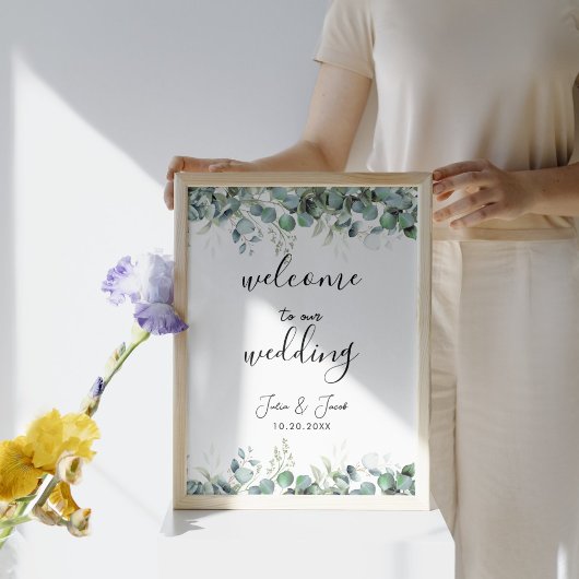 Eenvoudig Eucalyptus Greenery Weddenschap Welkom Poster