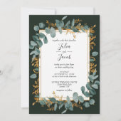 Eenvoudig Eucalyptus Greenery Wedding Kaart (Voorkant)
