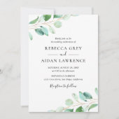 Eenvoudig Eucalyptus Greenery Wedding Kaart (Voorkant)