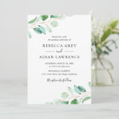 Eenvoudig Eucalyptus Greenery Wedding Kaart (Staand voorkant)