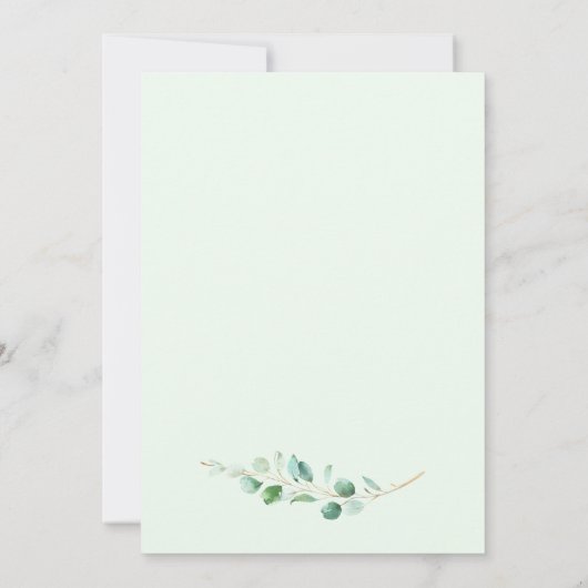 Eenvoudig Eucalyptus Greenery Wedding Kaart (Achterkant)