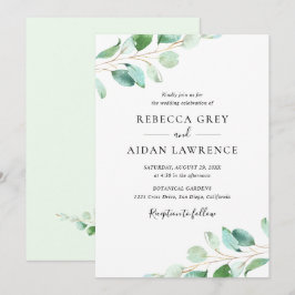 Eenvoudig Eucalyptus Greenery Wedding Kaart