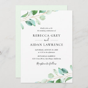 Eenvoudig Eucalyptus Greenery Wedding Kaart