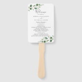 Eenvoudig Eucalyptus Greenery Wedding Programme Handwaaier (Voorkant)