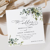 Eenvoudig Eucalyptus Greenery Wedding Square Kaart