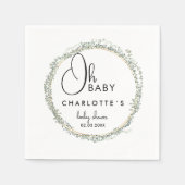 Eenvoudig, eucalyptus krans Baby shower Servet (Voorkant)