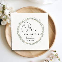 Eenvoudig, eucalyptus krans Baby shower Servet
