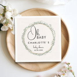 Eenvoudig, eucalyptus krans Baby shower Servet