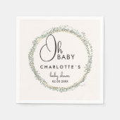 Eenvoudig, eucalyptus krans Baby shower Servet (Voorkant)