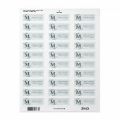 Eenvoudig Eucalyptus Rustisch Monogram Retouradres Etiket (Full Sheet)