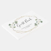 Eenvoudig eucalyptusgroen | geometrisch gastenboek (Hoek)