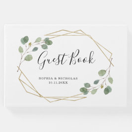 Eenvoudig eucalyptusgroen | geometrisch gastenboek