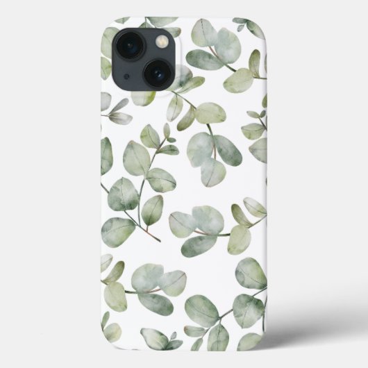 Eenvoudig Eucalyputus Sage Green Waterverf Patroon Case-Mate iPhone Case (Achterkant)