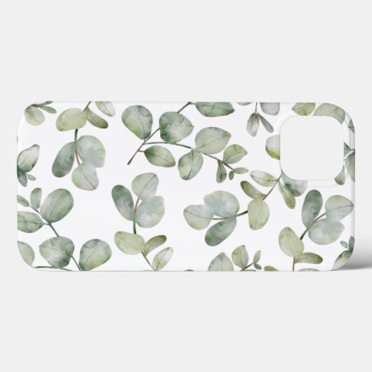 Eenvoudig Eucalyputus Sage Green Waterverf Patroon Case-Mate iPhone Case (Achterkant (horizontaal))