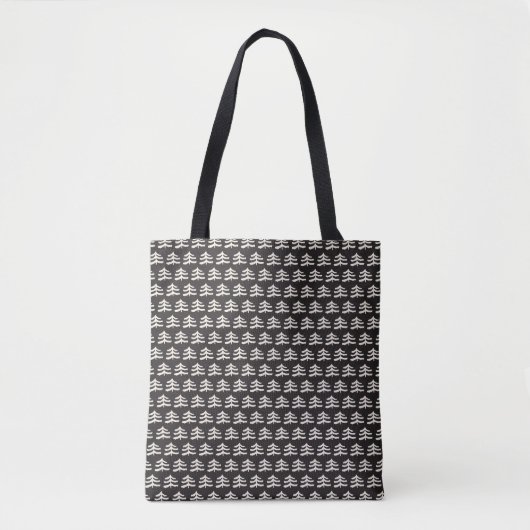 Eenvoudig Evergreen Modern Zwart Tote Bag (Voorkant)