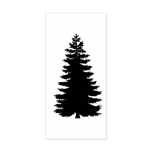 Eenvoudig Evergreen Pine Tree Silhouet Hout Rubberstempel (Afrduk)