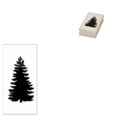 Eenvoudig Evergreen Pine Tree Silhouet Hout Rubberstempel (Gestempeld)