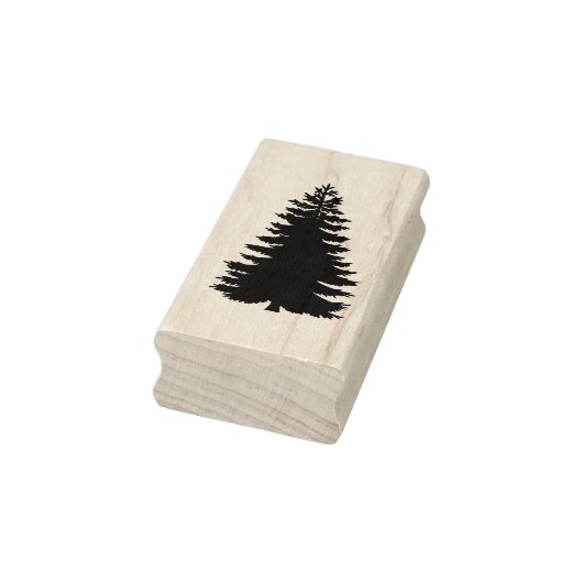 Eenvoudig Evergreen Pine Tree Silhouet Hout Rubberstempel (Stempel)
