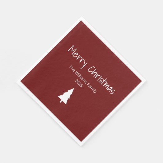 Eenvoudig Evergreen Red Modern Kerstfeest Servet (Hoek)