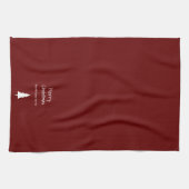 Eenvoudig Evergreen Red Modern Kerstfeest Theedoek (Horizontaal)