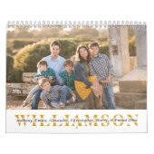 Eenvoudig familiefortret aangepaste achternaam kalender (Hoes)