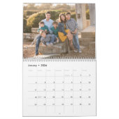 Eenvoudig familiefortret aangepaste achternaam kalender (Jan 2026)