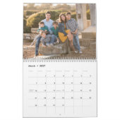 Eenvoudig familiefortret aangepaste achternaam kalender (Mar 2027)