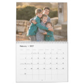 Eenvoudig familiefortret aangepaste achternaam kalender (Feb 2027)