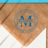 Eenvoudig familienaam monogram & retouradres zelfinktende stempel