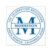 Eenvoudig familienaam monogram & retouradres  zelfinktende stempel (Design)