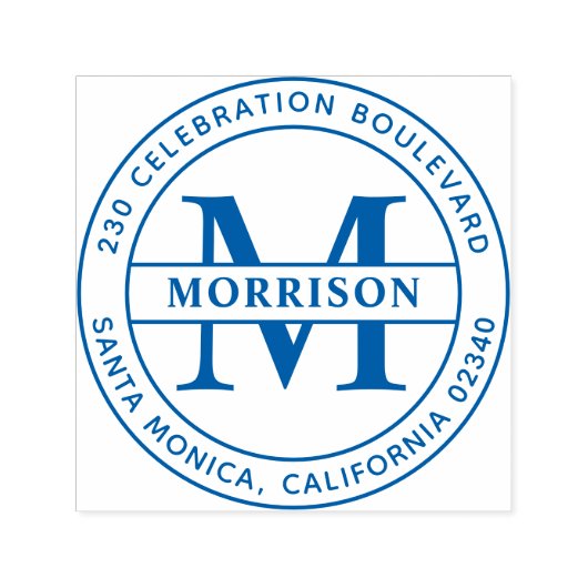 Eenvoudig familienaam monogram & retouradres  zelfinktende stempel (Design)