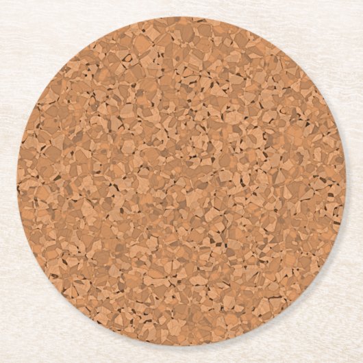Eenvoudig Faux Cork Textern-patroon Ronde Kartonnen Onderzetter (Voorkant)