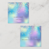 Eenvoudig, Faux Gold Confetti Holographic Vierkante Visitekaartje (Voorkant / Achterkant)