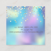 Eenvoudig, Faux Gold Confetti Holographic Vierkante Visitekaartje (Achterkant)