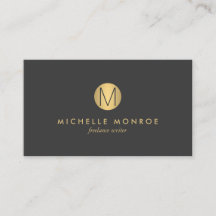 Eenvoudig Faux Gold Minimalistisch Monogram Visite
