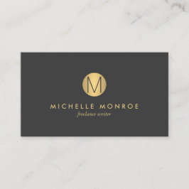 Eenvoudig Faux Gold Minimalistisch Monogram Visite Visitekaartje