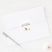 Eenvoudig Faux Gold Stork-Baby shower Ronde Sticker (Envelop)