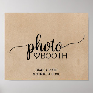 Eenvoudig Faux Kraft Calligrafie Foto Booth Sign Poster