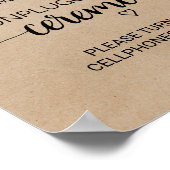 Eenvoudig Faux Kraft Unplugged Ceremony-teken Poster (Hoek)