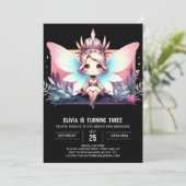 Eenvoudig feeënthema digitale verjaardag kaart (Staand voorkant)