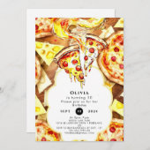 Eenvoudig feest Pizza Verjaardag Kaart (Voorkant / Achterkant)