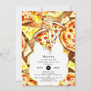 Eenvoudig feest Pizza Verjaardag Kaart