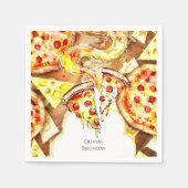 Eenvoudig feest Pizza Verjaardag Servet (Voorkant)
