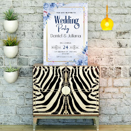 Eenvoudig feest Wildflower lichtblauw modern Kaart