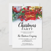 Eenvoudig feestelijk Holly Berries kerstfeest Kaart (Voorkant)