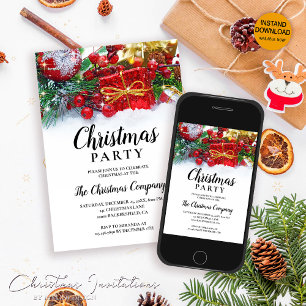 Eenvoudig feestelijk Holly Berries kerstfeest Kaart