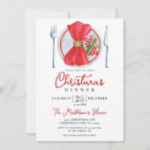 Eenvoudig feestelijk kerstdiner kaart (Voorkant)